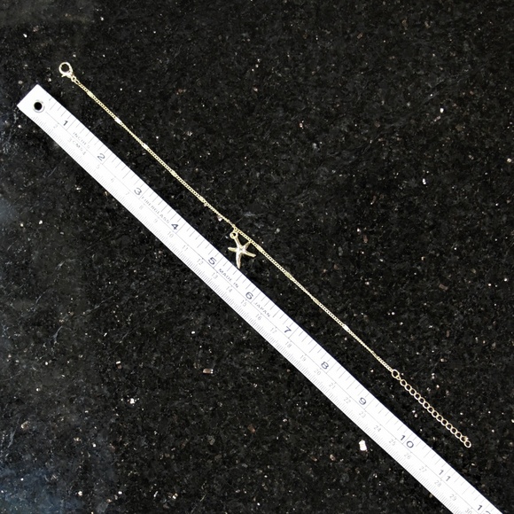 NWOT Yellow Gold Starfish Fashion Anklet Chain - Picture 3 of 3